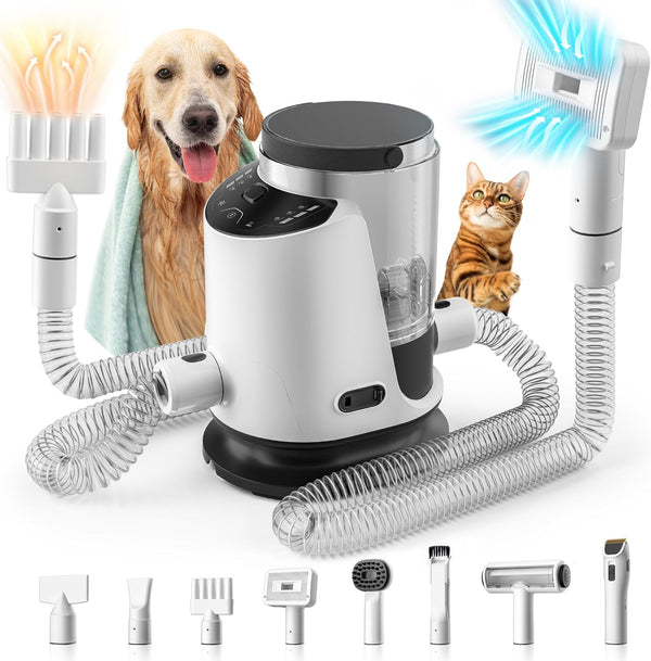 SNOYWEN 3-in-1 Dog Grooming Kit with Vacuum, Hair Dryer & Electric Clippers