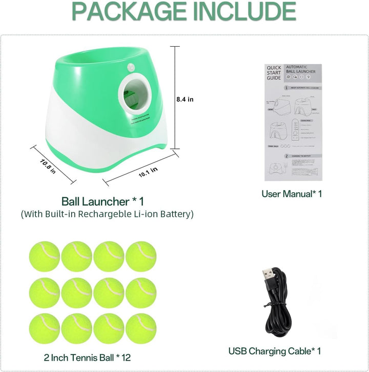 Furenvast - Automatic Dog Ball Launcher with 12 Mini Tennis 