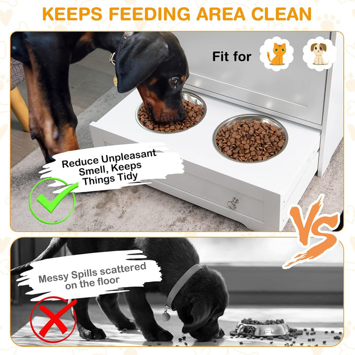 Furenvast - Tangkula Premium Pet Feeding Station: Multi-Purp