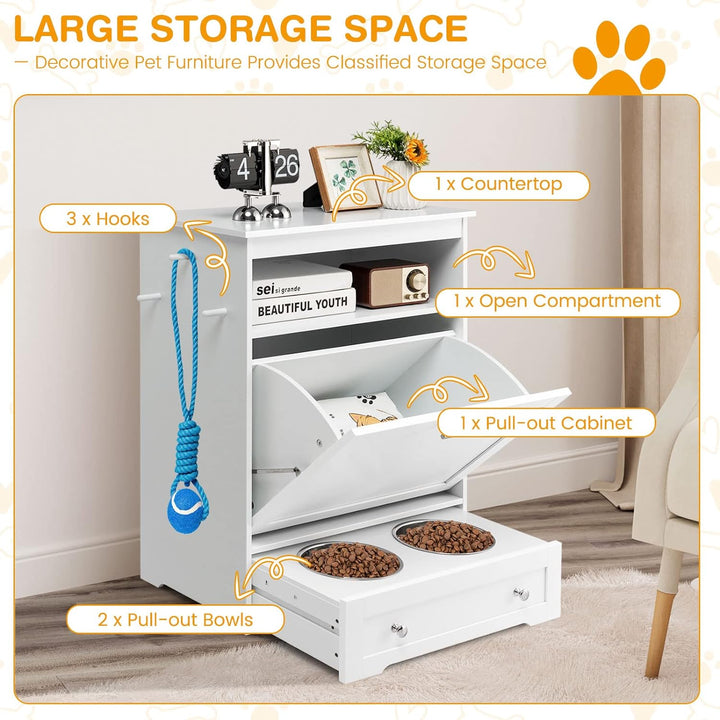 Furenvast - Tangkula Premium Pet Feeding Station: Multi-Purp