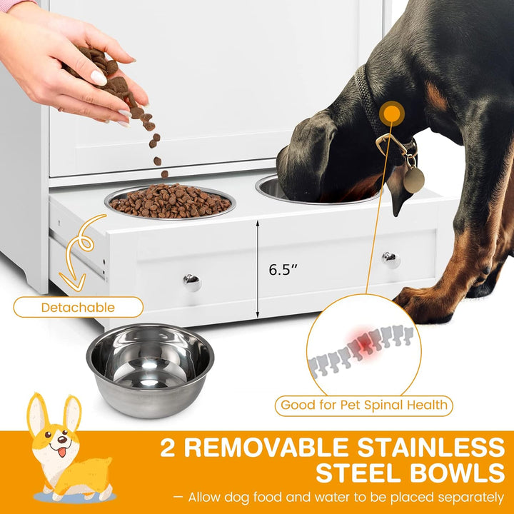 Furenvast - Tangkula Premium Pet Feeding Station: Multi-Purp
