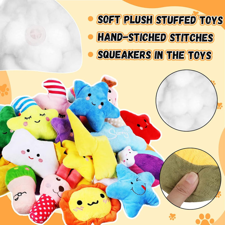 Furenvast - Hungdao 80-Piece Plush Squeaky Toy Set for Puppi