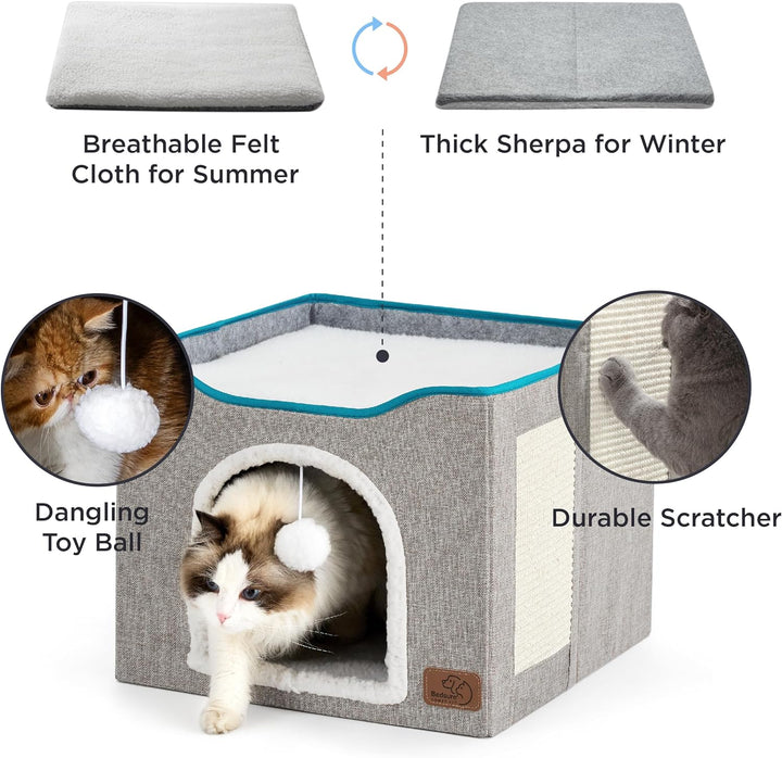 Furenvast - Bedsure Premium Cat Cave with Hanging Toy & Scra