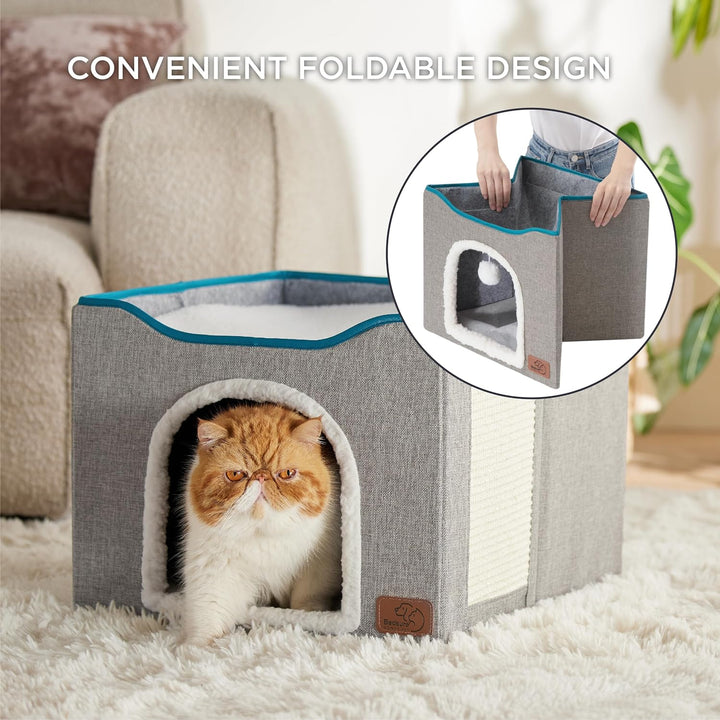 Furenvast - Bedsure Premium Cat Cave with Hanging Toy & Scra