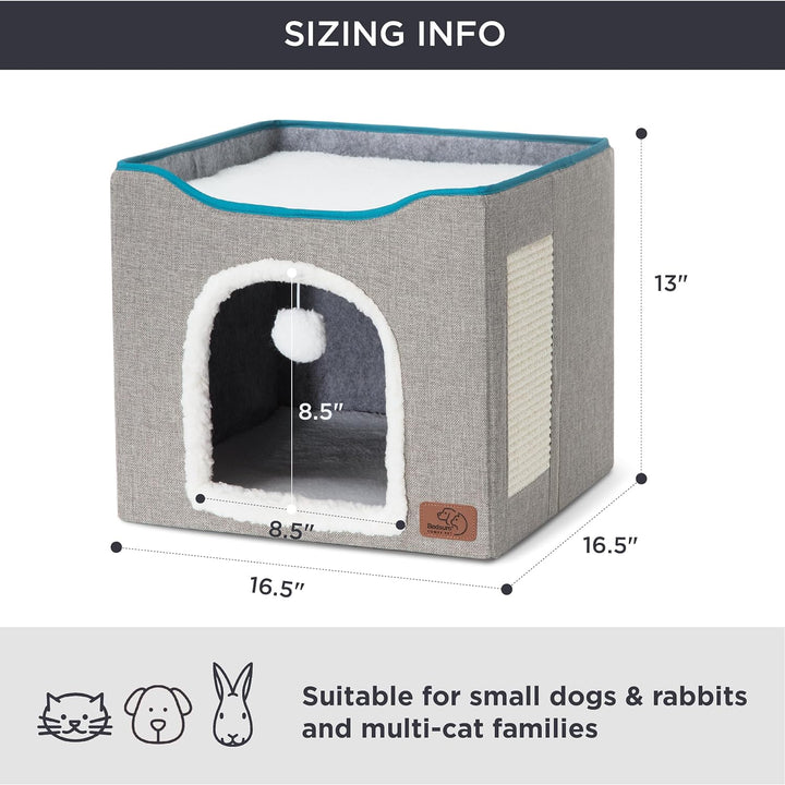 Furenvast - Bedsure Premium Cat Cave with Hanging Toy & Scra
